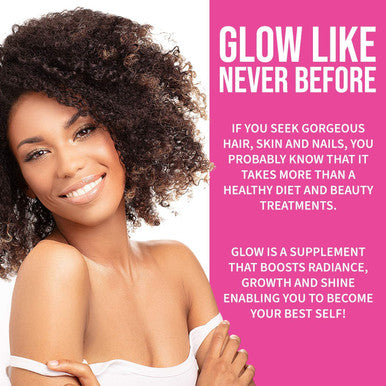 Glow by GoBiotix Hair Skin Nails Multivitamin Supplement 10000mcg Biotin Pills Antioxidant with Hyaluronic Acid Folic Acid Iron Magnesium Zinc Boosts Collagen Production 90 Capsules