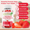 Calcium Magnesium Zinc Gummies With High Absorption Magnesium 300Mg, Calcium Supplement With D3 For Bone, Muscles & Immune Support For Kids & Adults, Strawberry Flavor, 120 Count