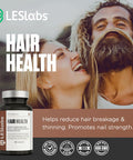 Les Labs Hair Health Hair Growth & Nails Supplement Improved Thickness Strength & Fullness Keratin Biotin Pumpkin Seed & MSM 60 Capsules