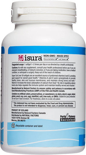 Natural Factors Super Cod Liver Oil Provides Vitamins A D 90 Soft Gels