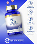 Carlyle Vitamin B-12 3000mcg | 180 Tablets for Adults | Vegetarian Non-GMO & Gluten Supplement