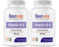 Vitamin B-6 200mg (240 Vegetarian Capsules) (2-Pack) - No Stearates - No Flow Agents