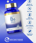Carlyle Vitamin B6 | 25Mg | 250 Tablets | Vegetarian, Non-Gmo & Gluten Free Supplement