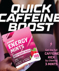 Energy Caffeine Mints Caffeine + L-Theanine + B Vitamins Caffeinated Mints With 60Mg Caffeine Per Serving Delicious Sugar Energy Mints (Raspberry Rush, 100 Count)