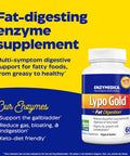 Enzymedica Lypo Gold, Digestive Enzymes For Fat Digestion, Fast Acting Gas & Bloating Relief, 60 Count