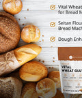 Kate Naturals Vital Wheat Gluten For Bread Making Baking Additive & Seitan. Compatible With Bread Machine (12Oz High Protein Flour)