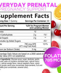 Folic Acid Gummies For Women 785 Mcg, Essential Prenatal Vitamins For Mom & Baby, Vegan Folic Supplement Gummy, Vitamin B9 Chewable Extra Strength Folate, Before During After Pregnancy - 60 Gummies