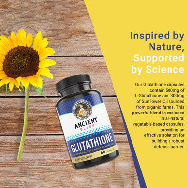 Ancient Bliss S-Acetyl Glutathione Supplement Cellular Antioxidant & Immune Support Supplement, Joint Support Supplement For Men & Women (60 Capsules)