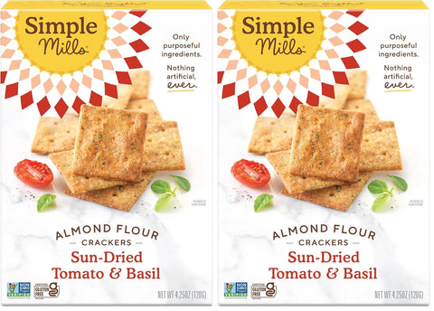 Simple Mills Almond Flour Crackers Family Size Fine Ground Sea Salt Gluten Vegan Healthy Snacks 7 Ounce (Pack of 1)
