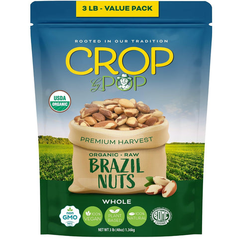 NUT CRAVINGS - Raw Brazil Nuts, Unsalted, No Shell, Whole, (16oz - 1 LB) Packed Fresh in Resealable Bag - Kosher Healthy Snack, Food Assortments