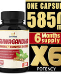 6 Months Supply Ashwagandha Extract Capsules 5850 mg 180 Capsules Mood Immune Support with St.Johns Wort Turmeric Rhodiola Rosea Extract