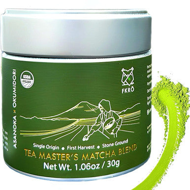 FKRO Tea Master's Organic Ceremonial Grade Matcha Green Tea Powder | Artisan Selected 1st Harvest | Stone-Ground Air-Flown Monthly from Japan | 30g Tin