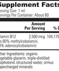 Global Healing Center Vegansafe B12, 2500 Mcg Organic Sublingual Liquid Vitamin B12 Drops | 2-In-1 Methylcobalamin & Adenosylcobalamin Blend For Energy, Mood, And Heart Health, 60-Day Supply (2 Fl Oz)