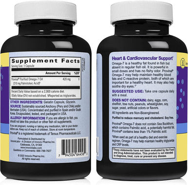 InnovixLabs Purified Omega 7 30 Capsules 1Month Supply 210 mg Omega7 per Pill as TriglycerideForm Palmitoleic Acid The Healthy Fat in Fish and Macadamia Nut Oil Omega 7 Supplement