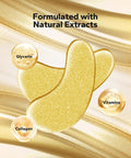 Komoko 25-Pairs 24K Gold Under Eye Patches Skin Care Golden Under Eye Mask Anti-Aging Collagen & Amino Acid Eye Mask For Removing Dark Circles Puffiness And Wrinkles Refresh Your Under Eye Skin