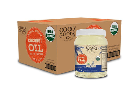 CocoGoodsCo Vietnam Single-Origin Organic Refined Coconut Oil (15 fl. oz) - Gluten-free, Non-GMO, No Cholesterol - Great for Cooking and Baking with No Coconut Flavor and Scent
