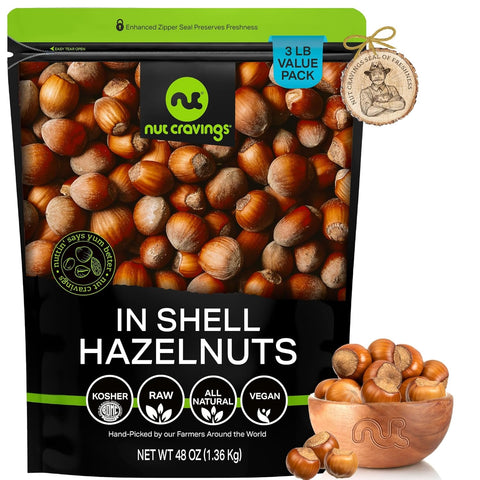 NUT CRAVINGS - Roasted & Salted Macadamia Nuts - No Shell, (32oz - 2 LB) Bulk Nuts Packed Fresh in Resealable Bag - Healthy Protein Food Snack, Food Assortments Hazelnut