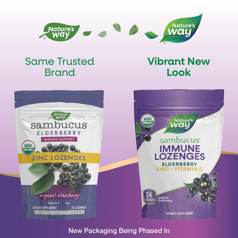 Nature'S Way Organic Sambucus Lozenge Elderberry And Zinc 24 Pieces (Pack Of 3)