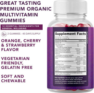 Complete Multivitamin Gummies For Adults All-In-One Blend Of Vitamin A B C D E Zinc And Biotin - Adult Vitamin Gummy For Energy And Immunity 90 Delicious Gluten And Veggie Gummies