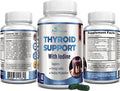 Thyroid Support With Iodine - Metabolism Booster, Energy Booster, Increase Focus - Premium Non-Gmo Thyroid Supplement 60 Capsules