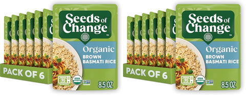 SEEDS OF CHANGE Organic Quinoa, Brown & Red Rice with Flaxseed, Microwaveable Ready to Heat, 8.5 Ounces (Pack of 6)