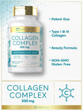Carlyle Collagen with Hyaluronic Acid 500mg | 90 Capsule Pills | Hydrolyzed Collagen Supplement | Non-GMO, Gluten Free