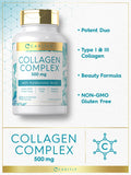 Carlyle Collagen Pills With Hyaluronic Acid 500Mg | 90 Capsules | Hydrolyzed Collagen Supplement | Non-Gmo, Gluten Free