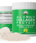 Peak Performance All 5 Multi-Collagen Protein Powder Peptides Multi-Collagen Contains All Types I, Ii, Iii,V, X. Keto, Paleo