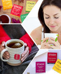 Tea Bunch 70Pcs Tea Variety Pack 25x2 Assorted Tea Flavors with 20 Honey Sticks Tea Sampler with Herbal Green Black and Chai Tea Bags