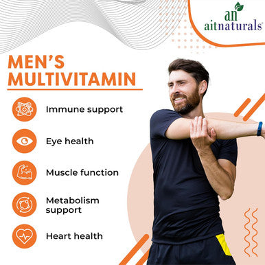 Aitnaturals Men's Multivitamin - 150 Tablets | Enriched with Vitamin A C D E K B12 Folate Iron Calcium Magnesium Biotin Zinc & Iodine | Support Bone Muscle Health Energy & Metabolism