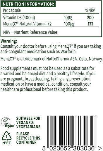 Natures Aid Vitamin K2 Capsules - Pack of 30