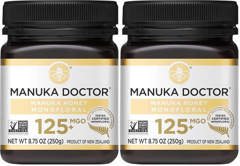 Manuka Doctor - MGO 125+ Manuka Honey Monofloral, 100% Pure New Zealand Honey. Certified. Guaranteed. Raw. Non-GMO (8.75 oz)