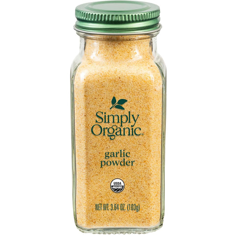 Simply Organic Garlic Powder, 3.64-Ounce Jar, Pure A-Grade Organic Garlic, Dried & Ground, Kosher, No ETO, Non GMO | Pure A-Grade Organic Garlic, Dried & Ground, Kosher, No ETO, Non GMO