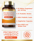 Carlyle Prebiotic & Probiotic | 50 Billion Cfu|60 Capsules| For Women & Men | Powder Pills | Vegetarian, Non-Gmo & Gluten Free
