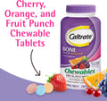 Caltrate Chewables 600 +D3 Plus Minerals Calcium and Vitamin D Sugar Free Cherry Orange and Fruit Punch 60 Count