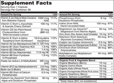 NATURELO One Daily Multivitamin for Men - with Vitamins & Minerals + Organic Whole Foods - Supplement to Boost Energy, General Health - Non-GMO - 180 Capsules