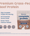 NativePath Complete Beef Protein Powder Isolate ÃƒÂ¢Ã¢â€šÂ¬Ã¢â‚¬Å“ Grass-Fed Pasture-Raised Dairy & Lactose Free Gluten Free Zero Sugar MCTs & Amino Acids ÃƒÂ¢Ã¢â€šÂ¬Ã¢â‚¬Å“ 20g Protein Chocolate Flavor 30 Servings