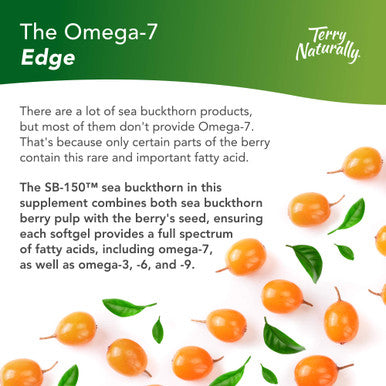 Terry ly Omega-7 Dry Eye Relief - 60 Softgels - Pack of 2 - 500 mg Sea Buckthorn - Eye Moisture Support Supplement - Omega-3, -6, and -9 - Non-GMO, , Vegan - 120 Total Servings