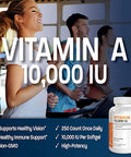 Bronson Vitamin A 10,000 IU Premium Non-GMO Formula, 250 Softgels