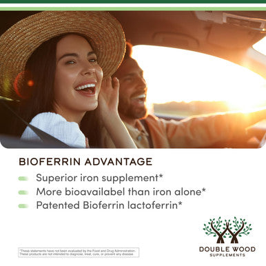 Double Wood Supplements Lactoferrin 250mg per Serving (60 Capsules) Patented Bioferrin Lactoferrin Superior Iron for Iron Deficiency and Immune Support