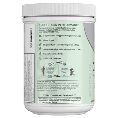 Garden of Life Sport Nutrition Greens And Superfoods Powder For Women And Men - Unflavored Organic Blend - Spirulina Fruit Vitamins Pre & Probiotics Mushrooms Athletic Supplements 30 Servings