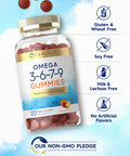 Carlyle Omega 3 6 7 9 Gummies | 120 Count | Vegan Plant Sourced Supplement | Peach Flavor