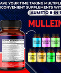 Aumeto Mullein Supplement - Enhanced Formula with Quercetin Licorice for Lung Detox Respiratory and Immune System Support (150 count (pack of 1))