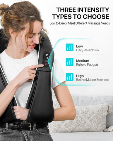 Alljoy Shiatsu Back And Neck Massager With Heat, Deep Tissue 3D Kneading Massage Pillow For Shoulder, Legs, Foot, And Body, Relax Gifts For Women Men Mom Dad