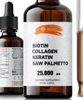 SIRUNES Liquid Collagen Supplements For Women - Comprehensive Formula Hair Skin Nails Supplement With 10000Mcg Collagen 5000 Mcg Biotin 5000 Mcg Keratin 5000 Mcg Saw Palmetto, Made In Usa, 4Fl Oz