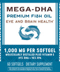 Natures Way Mega-DHA Premium Fish Oil, Eye and Brain Health*, Omega-3, 60 Softgels