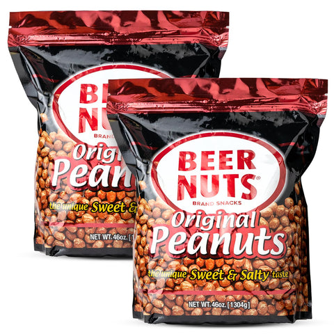 BEER NUTS Original Peanuts - Sweet & Salty Bar Nuts - Gluten Free, Kosher, Low Sodium Peanut Snacks Made In The USA - 46oz Resealable Bag (Pack of 1)