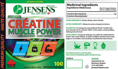 MusclePower: Strength, Performance & Muscle Mass - Unflavored - Creatine by Jensens (100 servings)