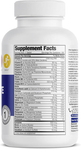 Bronson One Daily Men S Complete Multivitamin Multimineral Once-Daily Multi For Active Men, 180 Tablets
