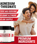 2 Packs - 60 Capsules - 2000Mg Magnesium L-Threonate Capsules - 144Mg Elemental Magnesium Per Serving